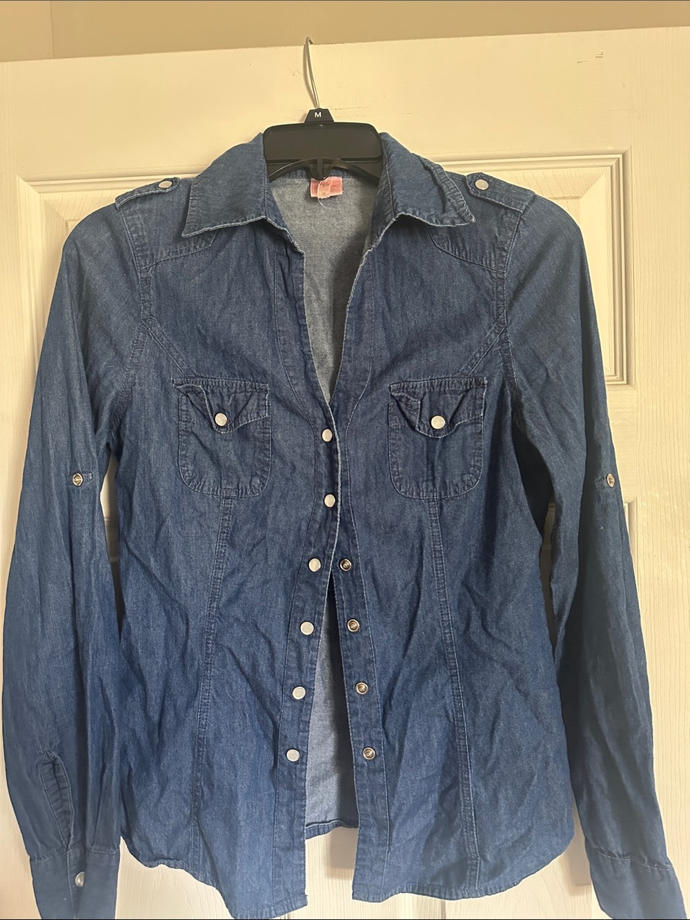 Rue21 Denim Vintage Shirt in Dark Blue Wash